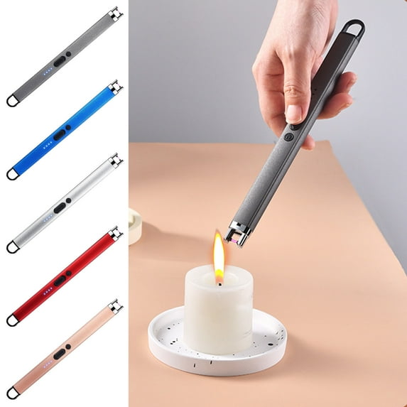 Nsxcdh Kitchen USB Rechargeable Lighter Type C Slim Long Neck,Power Display,Windproof Arc for Candles Fireplace Grill,Home Essentials