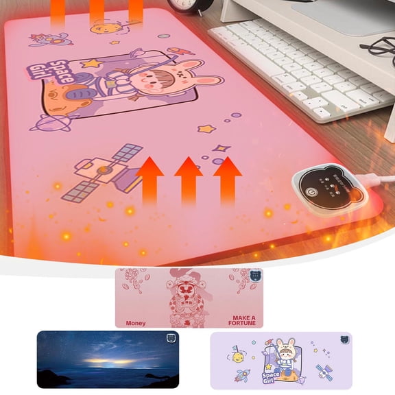 Nsxcdh Large Heating Mouse Pad Desktop Table 23.6x14.2in 3 Temp Digital Display Waterproof Fast Heat Auto Shutoff Office Home Winter Essentials Gift for the boys girls and parents