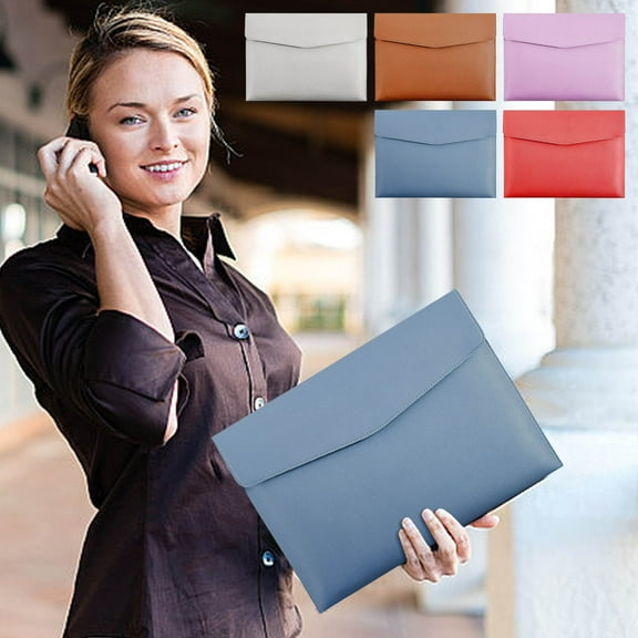 Nsxcdh Leather Folder with Pockets,Heavy Duty Letter Size File Organizer for Documents,Office,School,Portfolio,Brown