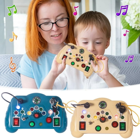 Nsxcdh Light Busy Board Early Education Toy Plastic 5.8x3.7in Fine Motor Cognition Color Shape Perception Safe Rounded Edges,Toys Christmas Gifts for Grandkids