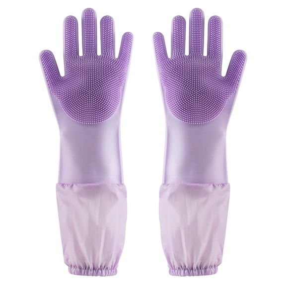 Nsxcdh Long Silicone Dish Scrubbing Gloves,Home and Kitchen,Food Grade Silicone,17.3 X 6.7 In,Brush Palm Flexible,For Pet Bath and Kitchen Kitchen Essentials,Gifts for Women and Men