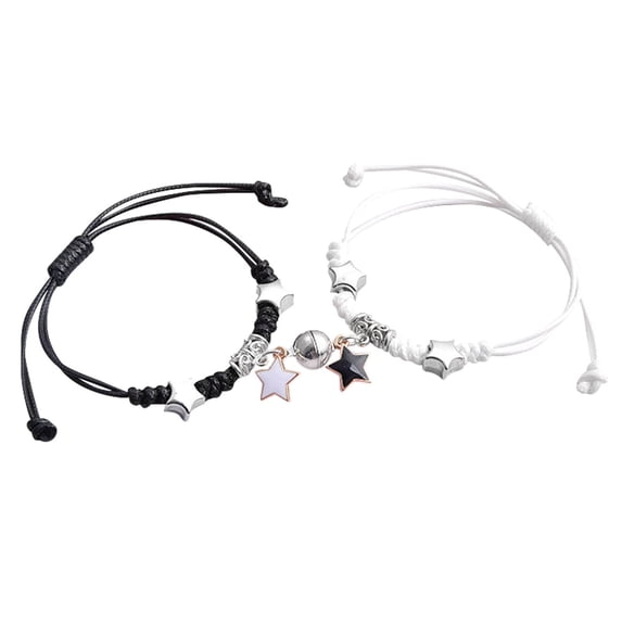 Nsxcdh Magnetic Couple Bracelet Adjustable Alloy Hand Rope 5.12 10.24in Unique Pendant Event Party Decoration Gift for Women Men Christmas Gifts for Grandkids and Women