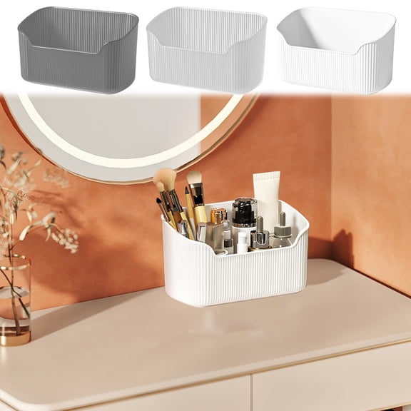 Nsxcdh Makeup Organizer Clear Cosmetic Storage Case Portable Plastic Box with Compartments Brush and Eyeshadow Holder for Vanity or Travel Use Gift