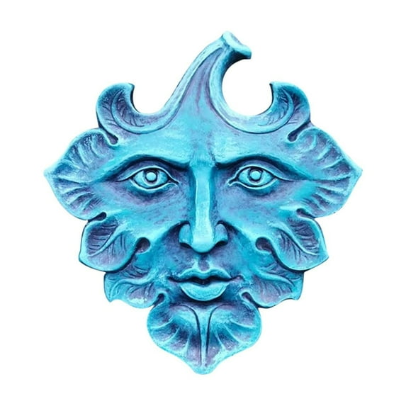 Nsxcdh Man Wall Art Sculpture Resin Green Mythical Face Handcrafted Unique Garden Decor Indoor Outdoor for Home Patio Pretty Garden Hose Budget Picks