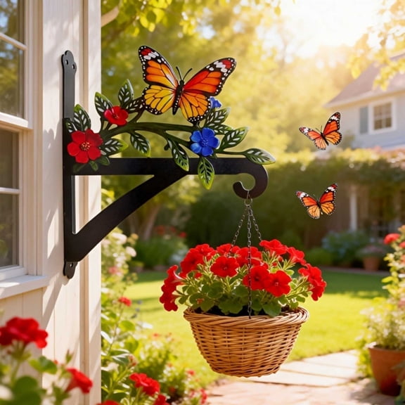 Nsxcdh Metal Flower Wall Decor Wrought Iron Wall Hanging Ornament for Home Outdoor Garden Courtyard Fence Patio Wall Art Decorative Hanging Sculpture