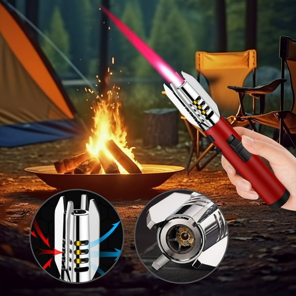 Nsxcdh Metal Gas Torch Lighter Windproof High Temperature Jet for Kitchen and Outdoor,Refillable Butane Design,Durable Alloy Body,Safety Build,Consistent Flame Control Hiking Camping,Outdoor Gear