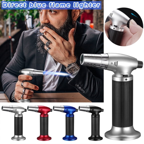 Nsxcdh Metal Torch Lighter Windproof Direct Jet Adjustable Flame,One Click Lock and Unlock,360 Inverted Use,1300c Heat,Kitchen Fireplace Camping,Refillable Butane Outdoor Gear