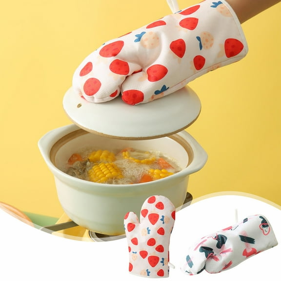 Nsxcdh Microwave Oven Mitt Double Thick Insulated,10.43 x 5.91 in Cloth With Cotton Fill,Heat Protection For Baking Bread Tarts And Cooking,home and kitchen Kitchen Essentials