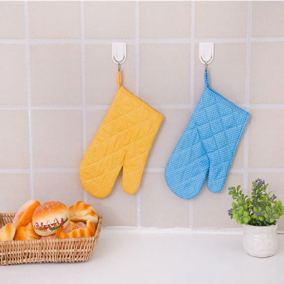 Nsxcdh Microwave Oven Mitt Heat Resistant Non Slip Hanging Loop Easy Clean Yellow Or Blue Color,gloves,home and kitchen,kitchen essentials,work gloves Home Essentials