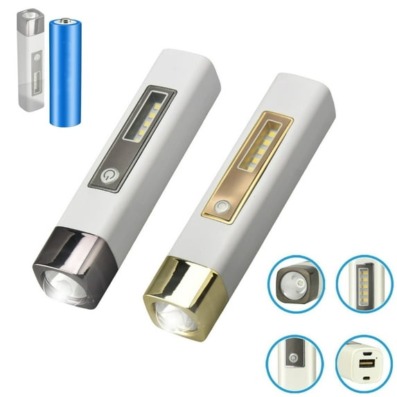 Nsxcdh Multi Functional Strong Light Flashlight USB,1.06x4.8 In,Zoomable Ipx6 Aluminum 4 Modes Power Bank,for Camping Hiking Car Emergency,Tools