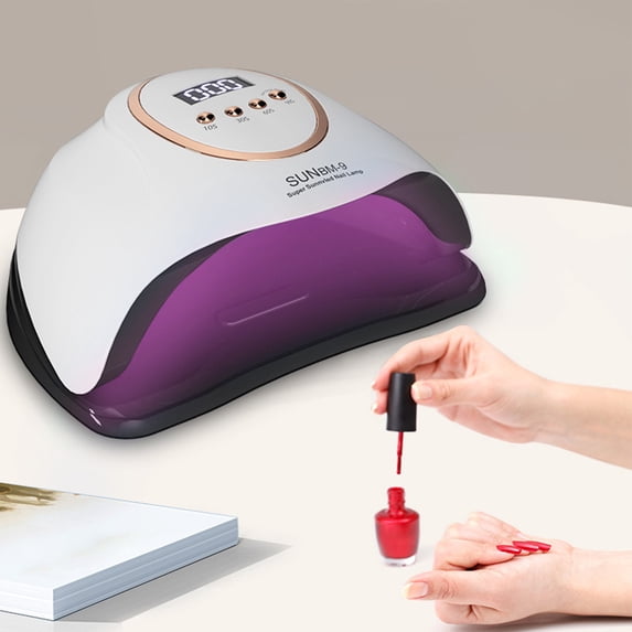Nsxcdh Nail Lamp Quick Dryer 4 Timer Lcd Display LED Portable Handle 8.66x7.28x4.13in 280w 66 Beads Smart Sensor Removable Home Salon Manicure Pedicure
