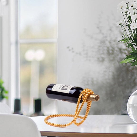 Nsxcdh Pearl Necklace Wine Rack Suspended Steel Plating 10.63x6.69x6.69in Stable Non Rust Desktop Decoration Women Collection Home Christmas Gifts for Grandkids and Women