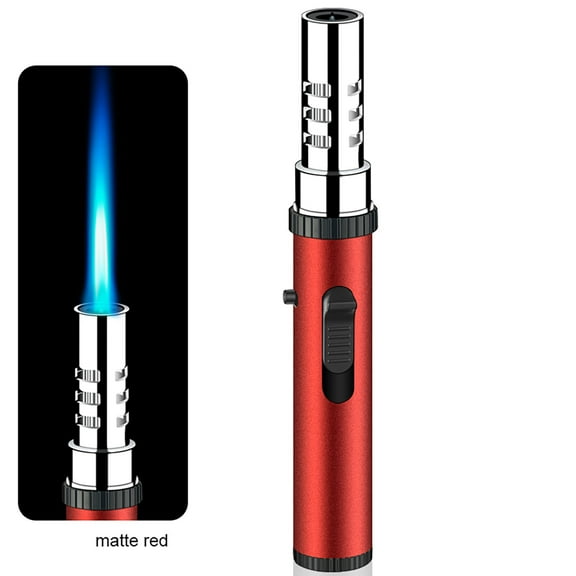 Nsxcdh Pen Type Torch Lighter Windproof High Temperature Jet Refillable 4.95x0.69x0.94in,Strong Blue Flame Adjustable,Alloy Body Durable,Kitchen BBQ Camping Crafts Soldering,Outdoor Gear