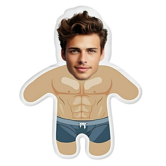 Nsxcdh Personalized Body Pillow Human Figure Cushion Printed Face on Doll Soft Stuffed Material with Filling Custom Gift for Anniversary or Holiday Gift