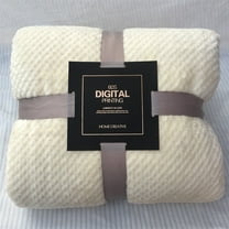 Nsxcdh Plaid Fleece Blanket Soft Warm Large Mesh Flannel Thick Breathable Throw for Bed Sofa Cream White Color Home Decor