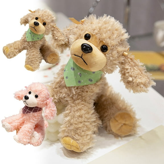 Nsxcdh Poodle Dog Plush Toy Scarf 11x5.5in Simulated Puppy Polyester Kids Lifelike Gift for Grils and Boys Home