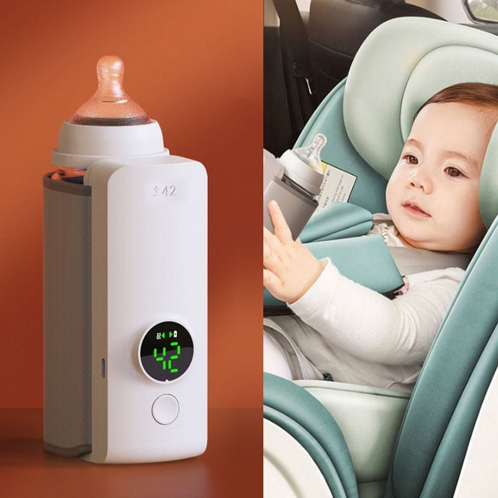 Nsxcdh Portable Wireless Baby Bottle Warmer USB Charging 2x5.7x3.4in 5200mah Battery Constant Temp Milk Bottle Insulation Sleeve on the Go Portable Bottle Warmer Gift for the boys girls and parents