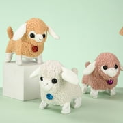 Nsxcdh Power Operated Lamb Toy,Simulated Plush,Walks & Sounds,Interactive,Childrens Electronic Pet,Parent-Child Gift