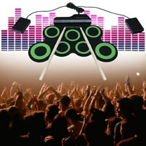 Nsxcdh Pretend Play Toys for Children Electronic Drum Set, Folding Hand Roll Electronic Drum Roll Up Drum Practice Pad Kit, Drum Pedals Drum Sticks , Great Holiday Birthday Kids Online Exclusive