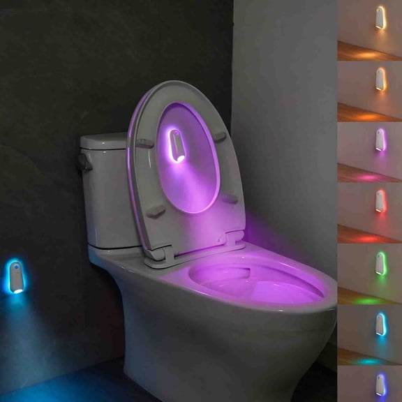 Nsxcdh Rechargeable Human Sensing Toilet Night Light RGB Mood Lamp LED Floor Standing Bathroom Lighting Motion Sensor Portable