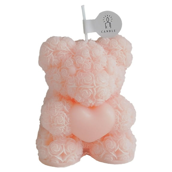 Nsxcdh Rose Bear Candle Paraffin Soy Wax 8-12 Hour Random Scent Delicate 5a Quality Valentine's Gift Romantic Present Home