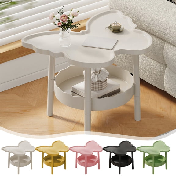Nsxcdh Butterfly Table 2-Tier Side Table Modern Butterfly Shaped Storage Shelf Bedside Table with Layered Storage For Bedroom Living Room Office Gift