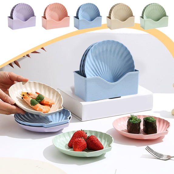 Nsxcdh Creative Shell Plates Small Desktop Crumb Tray Snack & Nut Plates for Home or Office Use Food Serving Tray Set