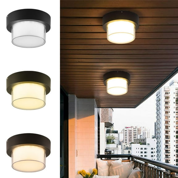 Nsxcdh Garden Lighting Outdoor Waterproof Light Ceiling Wall Mount Lamp Modern LED Fixture for Terrace Porch Weather-Resistant Balcony Hall Lighting