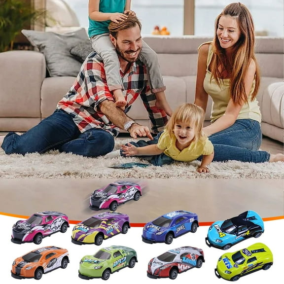 Nsxcdh Sensory Toys for Early Learning Alloy Car Crash Ejector Car Metal Tin Bouncing Small Car Racing Mini Model Back to School Special