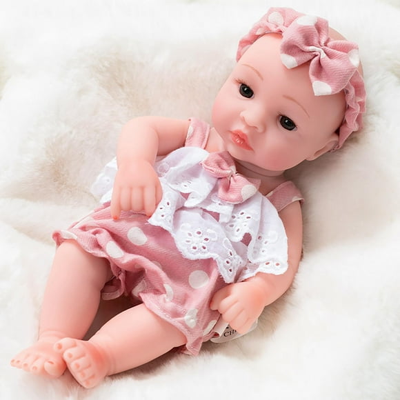 Nsxcdh Simulation Kids Doll,Soft Plastic Reborn Girl Doll,Enamel Figurine Toy,Realistic Playmate for Boys and Girls Role Play