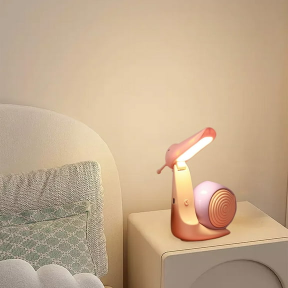 Nsxcdh Snail Desk Lamp Cute Folding Rechargeable USB Eye Protection Portable Organizer Box Plastic 6.69x5.51x2.55in for Bedroom Study Kids Room Home