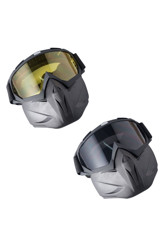 Snow Mask,Goggles Winter Face Cover Set,Anti Fog Scratch Resistant Eye Protection,Removable Mask,Adjustable Straps Soft Breathable Materials for All Day Comfort,Sleek Style Winter