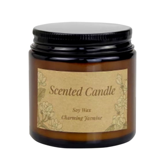 Nsxcdh Soy Wax Candle Glass Jar Set Brown 3.9x2.8x2in Clean Burn Strong Aroma Relaxing Scent Gift Cozy Decor Home