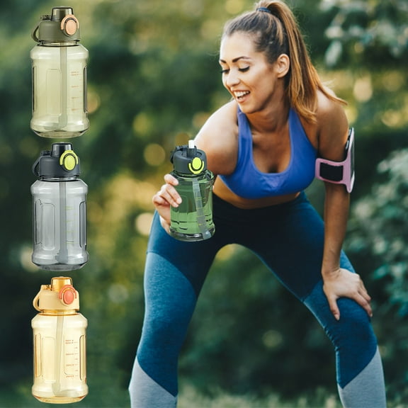 Nsxcdh Sports Water Bottle with Straw Fitness Cup Outdoor 850ml 8.66x3.94in Leak-Proof Bpa-Free Motivational Marker Two Drinking Ways Large Capacity Home Gym Home Indoor Sports for women man Gift