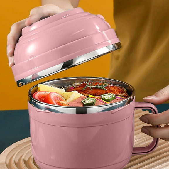 Nsxcdh Stainless Steel Bento Bowl,Leak Proof Lunch Container,Salad Bowl,6.69x5.63x3.7in,Safe,Reusable,Easy Clean,Family Picnic,Kitchen Tools Home Office Decor