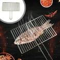 thumbnail image 1 of Nsxcdh Stainless Steel Grill Basket Clamp,Thick Wire Vertical Bars,Locking Handle Easy Flip,For Fish Vegetables Meat BBQ,Outdoor, 1 of 6