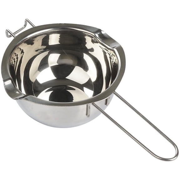 Nsxcdh Stainless Steel Melting Pot,Double Boiler Kitchen Bowl,28x16x14.5in,Mirror Polished,Chocolate Butter Milk Heating,Pouring Lips,Easy Clean Home Office Decor