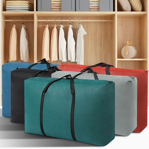 Nsxcdh Storage Bag Tear Resistant Cloth Pvc Double Zipper Heavy Duty 20x14x9in Large Capacity Easy Carry Sunlight Protection Home Multi Use Organizer Gift Card