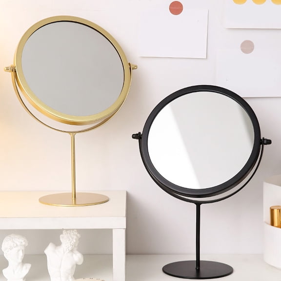 Nsxcdh Storage Beauty Mirror Adjustable Metal Gold 6.29x6.29x10.43in Rotatable Height Base Modern Stylish Centerpiece Bedroom Bathroom Vanity