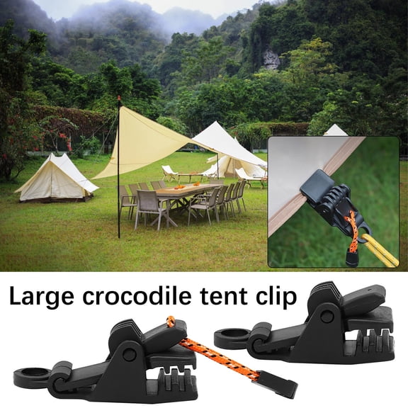 Nsxcdh Tent Tarp Clips Pa Plastic Locking Clamp Teeth Design Windproof,Strong Hold Against Wind and Rain,Easy Screw Grip with Bungee,For Awnings Tarps Covers Caravans,Sailing Camping Outdoor Gear