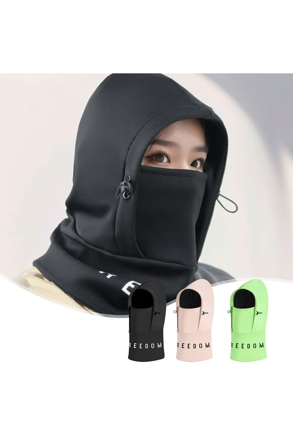 Thermal Head Cover Balaclava 4 in 1 Mask Scarf Hat Earmuff,Windproof Soft Inner Fleece,Adjustable Fit,For Ski Motorcycle Snowboard Bike,All Adults Comfort Winter