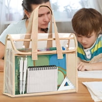 Nsxcdh Transparent Document Tote Exam Organizer Snap Closure Thick PVC Study Subject File Storage Carry Handle School Office