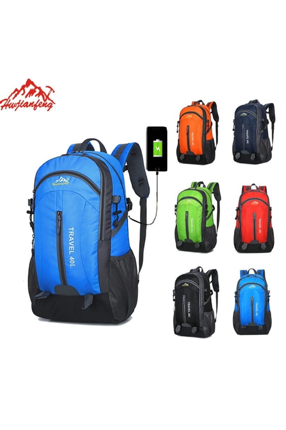 USB Charge Travel Hiking Bag Laptop Backpack Nylon 12.59x21.7x8.26in Foam Padded Hip Belt 40l Capacity Multi Compartment for School Outdoor Travel Home Indoor Sports for women man Gift