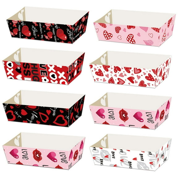 Nsxcdh Valentines Day Snack Food Box Heart Decor Plastic 7x5x3in Tasty Chips Variety Romantic Gathering Centerpiece Home Party Supplies