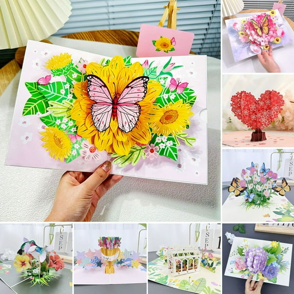 Nsxcdh Valentines Love Tree up Greeting Card,Handcrafted Paper Sculpture,6.3 X 6.3 In,Blank Inside with Envelope,Greeting Cards