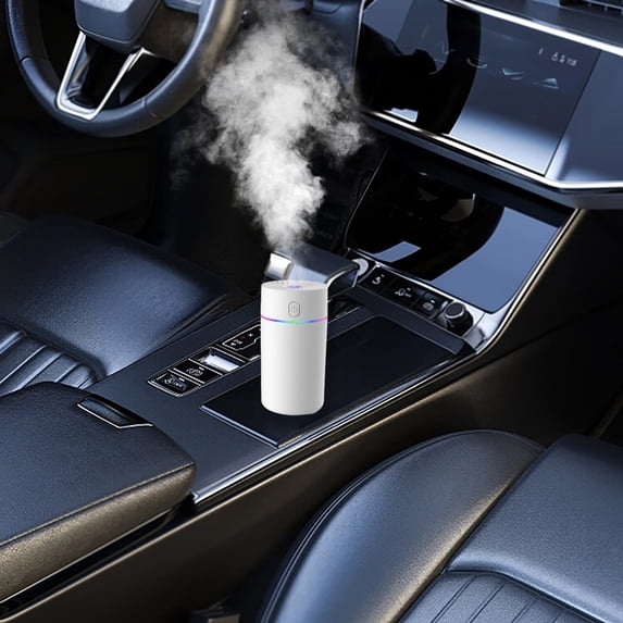 Nsxcdh Vehicle Mounted Humidifier,Wireless Aromatherapy Machine,Abs,White,5.59x2.95x2.95in,350ml,Built in Battery,Low Noise,Colorful LED,Car Home Office Humidifier
