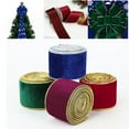 thumbnail image 1 of Nsxcdh Velvet Wired Ribbon,2.5 in X 6.5 Ft,Khaki Gold,Crushed Polyester,Gift Wrap Crafts,Christmas Tree,Home Decor, 1 of 7
