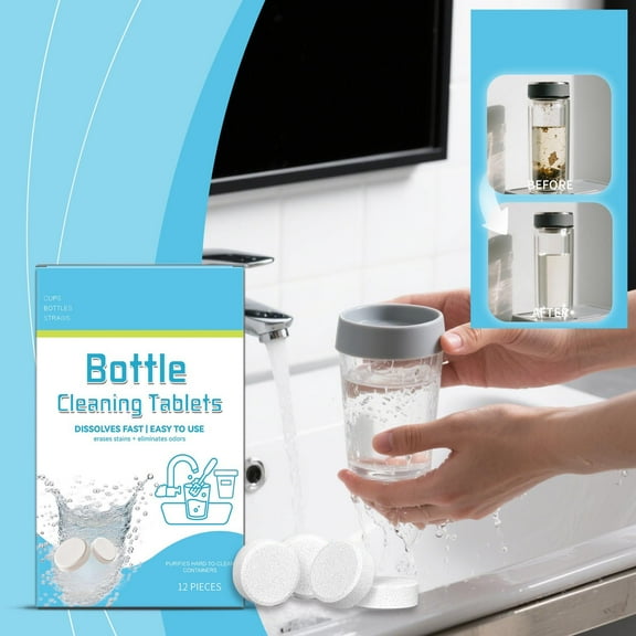 Nsxcdh Water Bottle Cleaning Tablets,Removes Stubborn Stains and Odors,Chlorine-Free and Odorless Cleaner for Hydration Bladders, Stainless Steel, Tumblers, And Glass Bottles Everyday Bargains