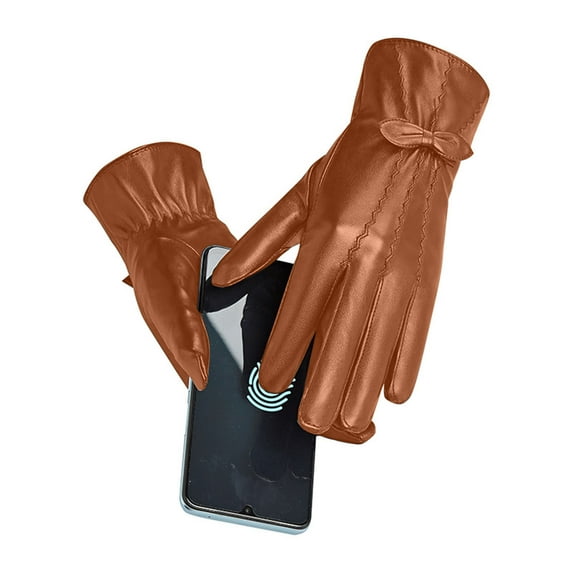 Nsxcdh Winter Gloves Women Classic PU Leather,Touchscreen Comfortable Fit,One Size,for Commuting Shopping and Travel,gloves winter gloves Gifts for Women and Men
