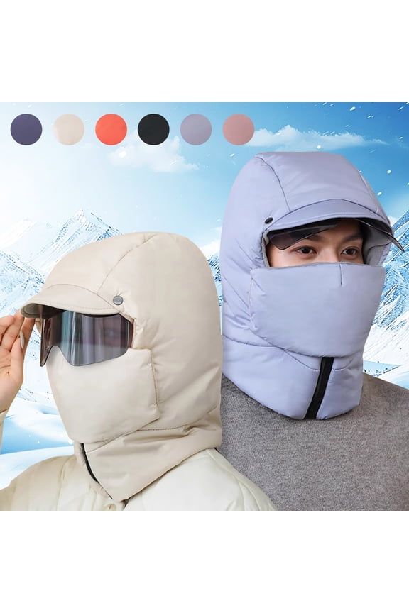 Winter Riding Mask,Integrated Windproof Eyewear Full Face Cover,Thick Insulation Warm Lining,Windproof Fabric for Comfort and Clear Vision,Biking Ski Running Hiking Outdoor Sports,Winter